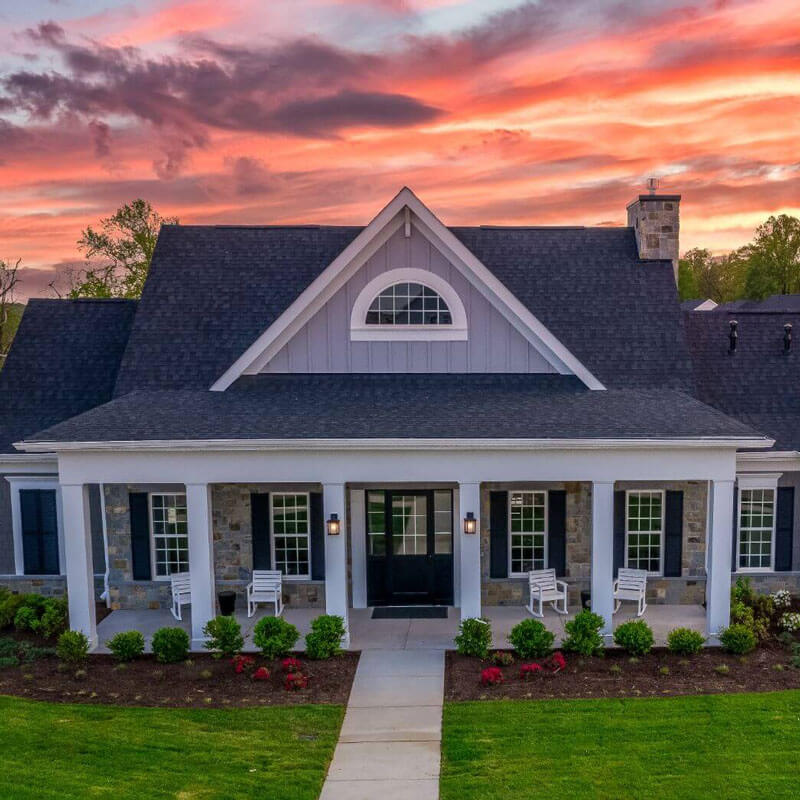 extra tall custom windows on residential home